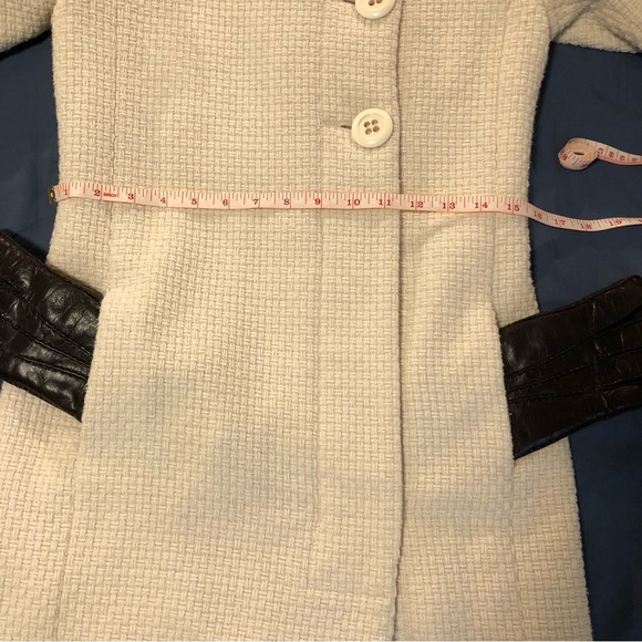 ❌ Soia & Kyo Long Cream Wool Blend Coat - Picture 13 of 14